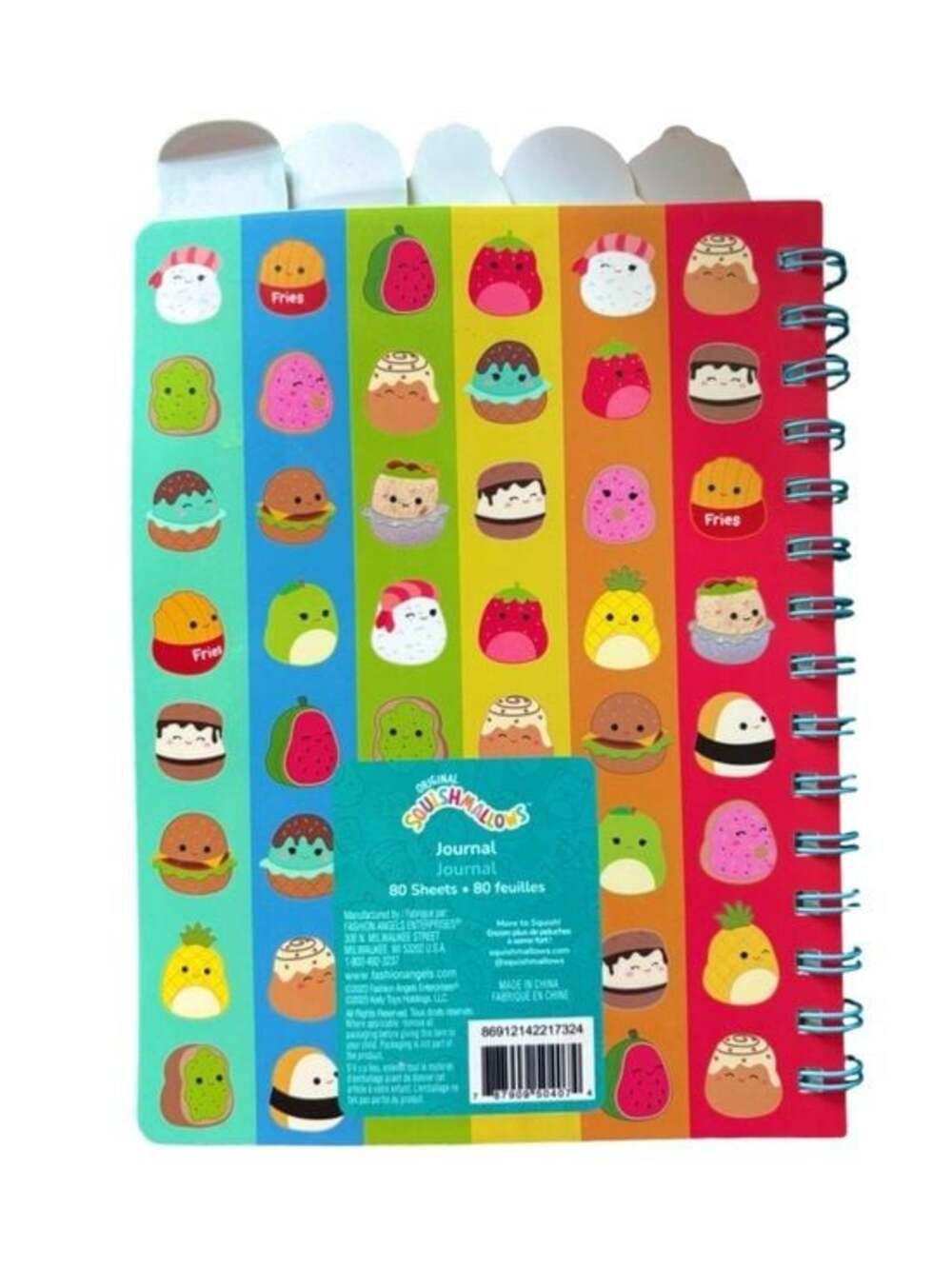 Squishmallows Notebook Journal Tabbed Food Theme Spiral NWT - Picture 2 of 2